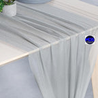 MDS Halloween Chiffon Table Runner - 10 Pack, 29 x 170 Inches, 14ft Each - Sheer Spooky Table Runners for Haunted House Parties, Trick-or-Treat Tables, Witchy Décor, Wedding & Events - Gray