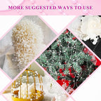 99 Feet Fishing Line Artifical Pearl Strings for Crafting, Faux Pearl Garland Strands for Floating Candle Vases Filler Wedding Centerpiece Bouquet Christmas Tree Party Decoration, Ivory