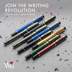 Wordsworth & Black Primori Fountain Pen Set [Gunmetal Gold]; Extra Fine Nib, Gift Case, 24 Ink Cartridges, Refill Converter, Manual; Journaling, Calligraphy, Smooth Writing Pens; Left and Right Handed