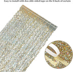 4 Pack Champagne Gold Fringe Curtain Backdrop - CYLMFC 3.3 ft x 6.6 ft Shimmer Wavy Foil Curtain for Birthday Party, Yellow Fringe Backdrop Streamers Party Decorations