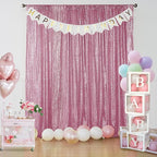 Sugargirl Pink Sequin Backdrop Curtain 2 Panels 2FTx8FT Glitter Pink Background Drapes Sparkle Photography Backdrop for Party Wedding Birthday Wall Decoration
