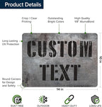 Custom Sign, Custom Street Sign, 11 Font Colors, 13 Font Styles, 4 Hole Options, 22 Sizes, 10x14 Inches, Rust Free DiBound, Fade Resistant, Made in USA by My Sign Center (Grunge Metal)