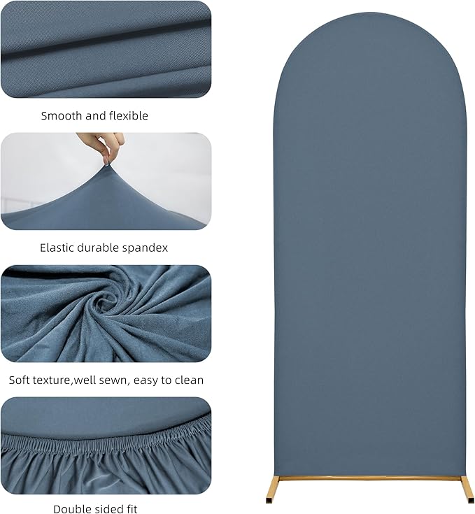 Wedding Arch Cover 4FT Arch Backdrop Cover Spandex Fitted Arch Cover for Round Top Chiara Backdrop Stand Covers for Wedding Birthday Party Baby Shower Banquet Ceremony Decoration