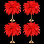 Retrowavy 30 Pcs 18-20 Inch Large Natural Ostrich Feathers Bulk for Centerpieces for Wedding Party Centerpieces Home Decoration Flower Arrangement (Red)