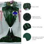 MDS 2 Pack 10ft Chiffon Table Runner 29 x 120 Inches Sheer Wedding Runner Romantic Rustic Table Runner for Wedding Decorations, Birthday Parties, Bridal Shower Party Arch Decor - Hunter Green