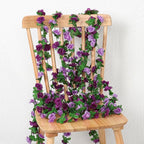 KHOYIME 9 Pack 72 FT Artificial Flower Garland, Fake Purple Roses Vines Silk Flowers Faux Plastic Outdoor Hanging Floral Ivy Garland Decoration for Wedding Arch Bedroom Home Wall Backdrop Room Decor