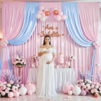 Pink Satin Backdrop Curtains 2 Panels - Glitter Photo Drapes for Baby Shower, 10x10FT Shimmer Back Drop Cloth, Wrinkle Free for Birthday Party Prom Wedding Photography Background