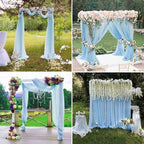 6 Panels Wedding Arch Drapery Baby Blue 28"x20Ft Wedding Arch Draping Fabric Chiffon Fabric Drape Sheer Backdrop Curtain for Weddings Party Swag Ceremony Birthday Arbor Drapery Reception Ceiling Décor