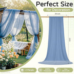 Wedding Arch Draping Fabric 29" x 19Ft Sheer Drapes for Backdrop Wedding Ceremony Reception Ceiling Decor Curtain Baby Bridal Shower Decoration (Dusty Blue, 2 Panels)