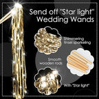 100 Pcs Lighted Wedding Wands LED Tinsel Wands Light up Streamers Sparklers for Wedding Send Off and Exits Birthday Party Props Favors(Champagne)