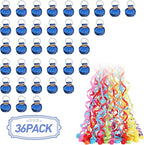 No Mess Streamers Poppers,36Pack Colorful Party Favors Confetti Shooters,Wedding,nye,School Opening,Graduation,Retirement Party (blue multicolor 36pack)