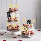 Gyufise 30Pcs She Said Yes Cupcake Toppers Glitter Diamond Ring I Do Love Cupcake Picks Miss to Mrs He Asked Bridal Shower Wedding Engagement Bachelorette Cake Decoration Gold