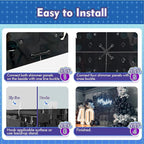 Qcity Purple Shimmer Wall Backdrop 30PCS, Black Back Not See-Through Design, Square Sequin Glitter Backdrop Panel, Perfect for Outdoor Events, Birthdays, Wedding and Party Decoration