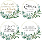 Custom Stickers for Weddings, Birthdays & Businesses - Personalized Labels with Your Logo - Waterproof, Fade and Heat Resistant - Pack of 100-1000 (Wreath B, 3 Inch)