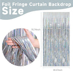 10 Pack Silver Tinsel Foil Fringe Curtains Party Decorations Streamers for Christmas Birthday Bachelorette Party Wedding Baby Shower Decor