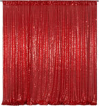 Poise3EHome 20FT x 10FT Sequin Photography Backdrop Curtain for Party Decoration, Red