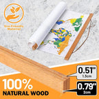 32x24 32x40 32x48 Poster Frame, Magnetic Light Wood Wooden Frame Hanger for Photo Picutre Canvas Artwork Art Print Wall Hanging (1 Pack, 32", Teak Color)