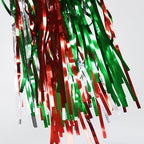 BRAVESHINE 2 Pack Fringe Backdrop Red Silver Green Christmas Party Decorations 3.2 x 6.6 ft Tinsel Foil Curtain Party Streamer Metallic Photo Backdrop for Christmas, New Year Decor