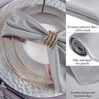 Aneco 24 Pieces Satin Napkin Square 20 x 20 Inches Dinner Napkins Weddings Party Napkin Soft Table Napkins for Romantic Weddings Party Dinner Decoration (Silver)