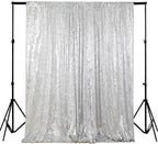 ShinyBeauty Photobooth Background Choice-4FTx7FT-Silver-Sequin backdrops, Sequin Fabric,Wedding backdrops,Rust Backdrop,Sequin Curtains,Photography Backdrop (Buy it Now) (4FTx7FT, Silver)