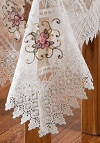 Warm Home Designs 60 Inch Round Tablecloth. Use Small White Tablecloth as Crochet Tablecloth, Coffee Table Cloth, Dresser Cover Top, Table Topper. Rustic Tablecloth for Vintage Kitchen. VTC White 60"