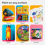 ARTISTRO 120 Acrylic Paint Pens, Acrylic Paint Markers, Fabric Markers for Textile, Canvas, Rock, Glass, Wood, Paper, Pumpkin, DIY (Dual Tip Dot + Fine, 120)