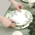 Green Party Plates Supplies, Sage Green Paper Eucalyptus Leaf Plates and Napkins, Disposable Tableware, Cups, Napkins for Jungle Boho Party,Baby Shower, Bridal Shower, Birthday Supplies Serve 24