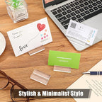 Blulu 20 Pieces Acrylic Place Card Holders 2 Inch Clear Stands Base with 3 mm Card Slot Numbers Display Table Sign for Wedding Exhibition Office Cafe Restaurant Photo Menu Meeting Table Decorations