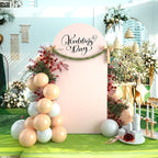 bricia Wedding Arch Backdrop Stand Cover, 7.2FT Double Sided Stretchy Arch Cover Fitted Wedding Birthday Party Banquet Decoration (Blush Pink 86.4''Lx48''W)