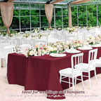 12 Pack Burgundy Tablecloths for Rectangle Tables 60 x 102 Inch Polyester Tablecloth 6 Foot Rectangle Table Cloth Wrinkle Resistant Washable Fabric Table Cover for Party Wedding Banquet Events