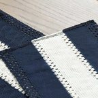 Artoid Mode Dark Blue Farmhouse Rustic Table Runner, Seasonal Hollow Kitchen Dining Table Decoration for Home Party Decor 12x120 Inch