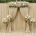 8 Panels Beige Backdrop Curtains for Party Background, Wrinkle Free Beige Photo Curtains Backdrop Drapes Back Drop Cloth for Wedding Birthday Photography Baby Shower Decor, 40ftx10ft