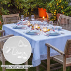 48 Pcs Plastic Table Cloth Holder - Clear Clips for Outdoor Picnic Tables, Skirt Clip to Hold Down Tablecloth for Party Events