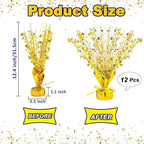 12 Pack Metallic Foil Spray Centerpiece Star Table Decoration Burst Table Centerpieces for Birthday Wedding Anniversary Graduation Holiday Party Supplies Decor, Gold