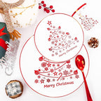 Supernal 150pcs Christmas Dinnerware - Plastic Plates, Cups, Silverware with Red Christmas Tree Pattern for Party and New Year
