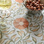 patdrea Designer French Linen Blue Round Table Cloth,Vintage Floral Tablecloth,Colorful Decoration Fall Table Cover Kitchen Dining for Tea Party,Thanksgiving,Christmas,Diameter 67"-Wensel