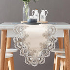 Vintage Lace Dining Table Runner, Small Macrame Coffee Table Runners 48 inches Long for Kitchen Home Christmas Party Decorations (16x48 inch, Off White)
