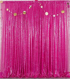 JYFLZQ Hot Pink Sequin Backdrop Curtain 6x8ft(WxH) 1 Panel Fuchsia Glitter Photo Booth Photography Backdrop Background Shimmer Wall Backdrop Party Decorations