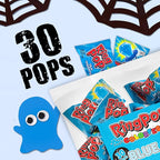 Ring Pop Individually Wrapped Blue Halloween Candy, 30 Ct Bulk Lollipop Pack, Raspberry Flavored Lollipop Suckers for Kids, Fun Candy Bulk for Trick or Treat, Halloween Bowls, Gifts, Party Favors