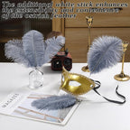 SOGUGOM Grey Craft Ostrich Feathers - 30PCS 6-8 inch Bulk Ostrich Feathers Kit for Kindergarten Crafts, Dream Catchers and DIY Projects(Grey)