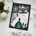 20PCS Masquerade Invitations, Quinceanera Invitations,masquerade wedding invitations,pocket invitation with envelops for xv,16 birthday,bridal shower,wedding,Anniversary,holiday party,etc.