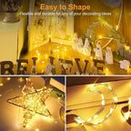 btfarm 50 Pack Fairy Lights Battery Operated [3 Modes], 7ft 20 Led Twinkle Lights String Lights Waterproof Bulk Small Mini Silver Wire for Christmas Mason Jars Wedding Table Centerpiece, Warm White