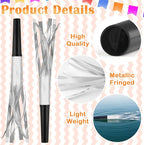 24 PC Silver Party Favors Party Blowers for Adults Party Horns Birthday Blowers Noisemakers Blowouts Whistles Metallic Fringed Party Blower for Birthday Sporting Events Graduation