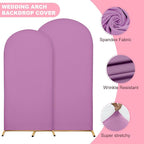 6.6FT Wedding Arch Covers Arch Backdrop Cover Arch Stand Covers Set Arch Cover Spandex Fabric Stretchy Backdrop for Wedding Birthday Party Decoration Baby Shower (Lilac)