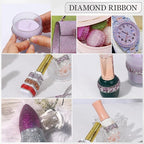 Rhinestone Ribbon 3 Yards Self Adhesive Rhinestone Strips Diamond Ribbon Sticker Crystal Roll Glitter Bling Rhinestones Tape for Crafting DIY Art Decoration (Purple,0.4 Inch)
