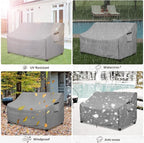 okcool Heavy Duty Patio Sofa Cover, 100% Waterproof 3-Seater Outdoor Sofa Cover Fits up to 85W x 38D x 35H Inches, Lawn Patio Furniture Covers,Grey