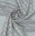 MDS Pack of 25 Wedding 12 x 108 inches Lace Table Runner for Wedding, Decorations for Birthday Parties, Banquets, Graduations, Engagements, and Runners fit Rectangle, Round Table- Silver Gray