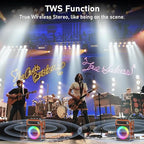 Karaoke Machine with 2 Wireless Microphones,【Upgraded 6.5"Woofer & 2"Tweeter】Portable Bluetooth 5.3 Karaoke Speaker, PA System with Bass/Treble/Echo Adjustment, Supports USB/AUX/TF/TWS for Home Party