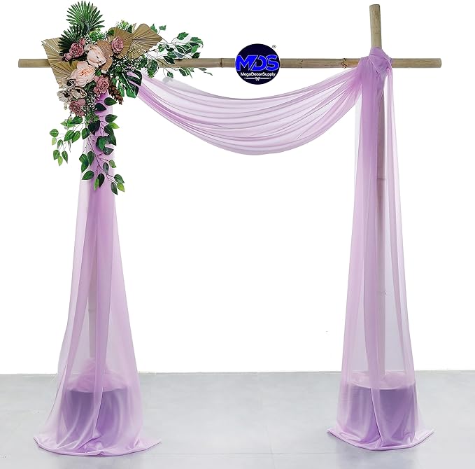 MDS Halloween Chiffon Draping Fabric - 1 Panel, 30" Wide x 20ft Long - Sheer Spooky Arbor & Canopy Drapery for Haunted House Backdrops, Party Ceilings, DIY Costumes & Themed Events - Orchid