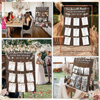 OurWarm Wedding Seating Chart with Easel Display Stand, Rustic Seating Chart for Wedding Reception Display, Please Find Your Seat Wooden Seating Chart Board for Baby & Bride Shower Wedding Sign Decor